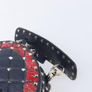Valentino Studs Backpack Leather Navy Gold Tone Auth 209184-8