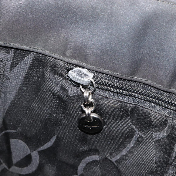 Salvatore Ferragamo Gancini Tote Bag PVC Leather Black Auth 209186