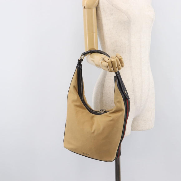 GUCCI Shoulder Bag Canvas Beige Gold Tone 001 4288 Auth 209187