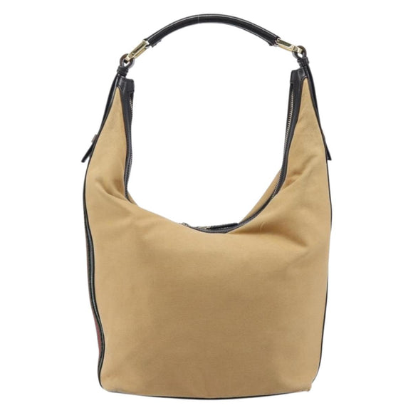 GUCCI Shoulder Bag Canvas Beige Gold Tone 001 4288 Auth 209187