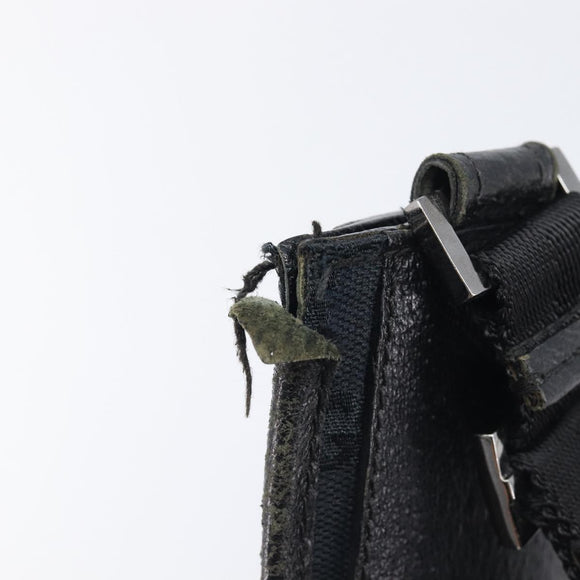 GUCCI GG Canvas Shoulder Bag Black Silver 27639 Auth 209188