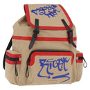 BURBERRY Backpack Canvas Beige Silver Auth 209211A-1