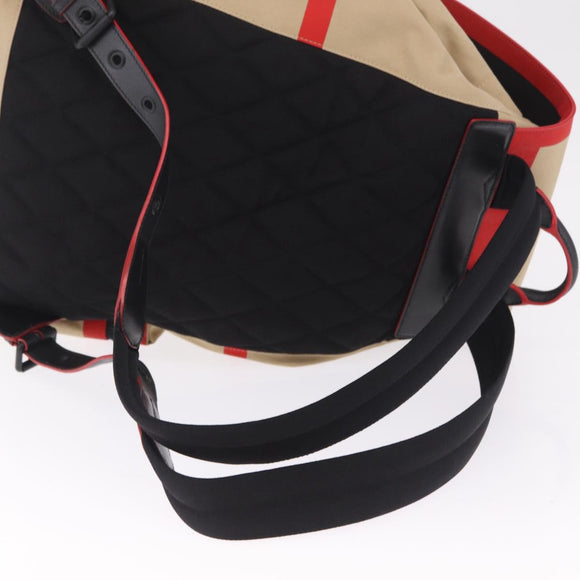 BURBERRY Backpack Canvas Beige Silver Auth 209211A