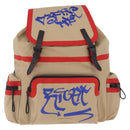 BURBERRY Backpack Canvas Beige Silver Auth 209211A-2