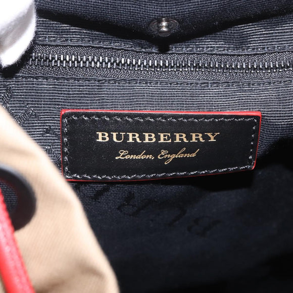 BURBERRY Backpack Canvas Beige Silver Auth 209211A