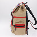 BURBERRY Backpack Canvas Beige Silver Auth 209211A-4