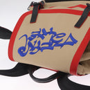 BURBERRY Backpack Canvas Beige Silver Auth 209211A-7
