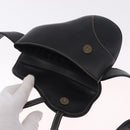 Christian Dior Saddle Waist Bag Leather Black Gold Tone Auth 209213A-15