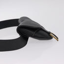 Christian Dior Saddle Waist Bag Leather Black Gold Tone Auth 209213A-5