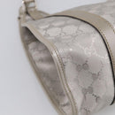 GUCCI GG Implementation Hand Bag Leather Silver 203494 Auth 209221V-11