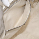 GUCCI GG Implementation Hand Bag Leather Silver 203494 Auth 209221V-22