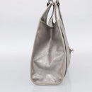 GUCCI GG Implementation Hand Bag Leather Silver 203494 Auth 209221V-4