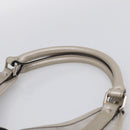GUCCI GG Implementation Hand Bag Leather Silver 203494 Auth 209221V-8