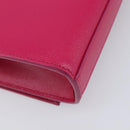 Saint Laurent Cassandra Clutch Bag Leather Pink Gold Tone 326079 Auth 209225V-11