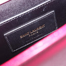 Saint Laurent Cassandra Clutch Bag Leather Pink Gold Tone 326079 Auth 209225V-15