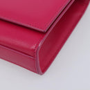 Saint Laurent Cassandra Clutch Bag Leather Pink Gold Tone 326079 Auth 209225V-8