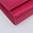 Saint Laurent Cassandra Clutch Bag Leather Pink Gold Tone 326079 Auth 209225V-9