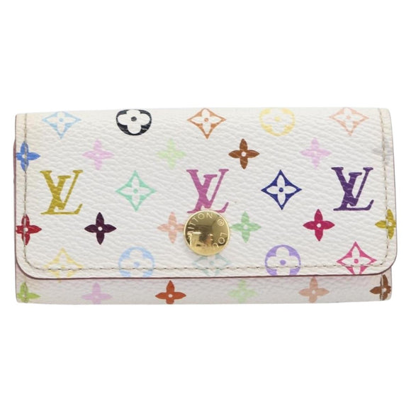 LOUIS VUITTON Monogram Multicolor Multicles 4 Key Case White M60043 Auth 209229