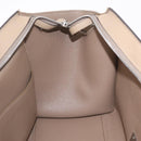 CELINE Trapeze Small Hand Bag Leather Beige Silver Auth 209241A-26