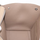 CELINE Trapeze Small Hand Bag Leather Beige Silver Auth 209241A-27