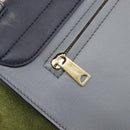 CELINE Trapeze Medium Hand Bag Leather Gray Gold Tone Auth 209242A-16