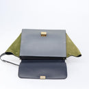 CELINE Trapeze Medium Hand Bag Leather Gray Gold Tone Auth 209242A-19