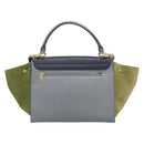 CELINE Trapeze Medium Hand Bag Leather Gray Gold Tone Auth 209242A-3