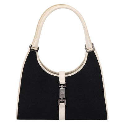 GUCCI Jackie Shoulder Bag Canvas Black Silver 002 1067 1705 Auth 209253A - 0