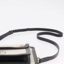BURBERRY Hand Bag Canvas 2way White Black Auth 209256V-15