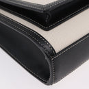 BURBERRY Hand Bag Canvas 2way White Black Auth 209256V-18