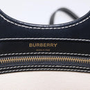 BURBERRY Hand Bag Canvas 2way White Black Auth 209256V-23