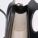 BURBERRY Hand Bag Canvas 2way White Black Auth 209256V-24