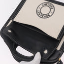 BURBERRY Hand Bag Canvas 2way White Black Auth 209256V-28