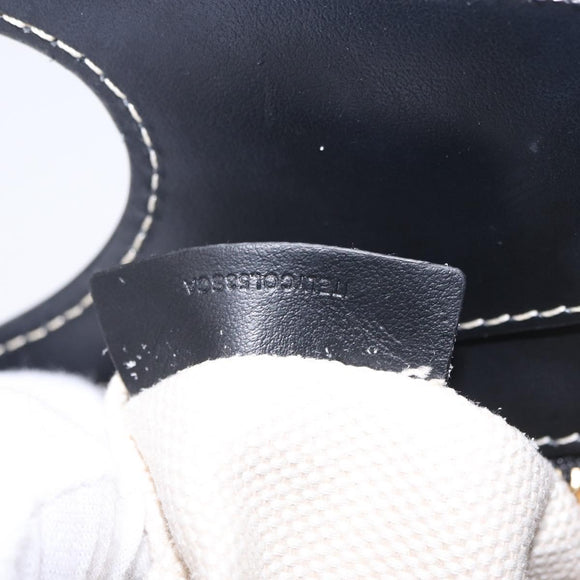 BURBERRY Hand Bag Canvas 2way White Black Auth 209256V