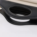 BURBERRY Hand Bag Canvas 2way White Black Auth 209256V-8