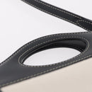 BURBERRY Hand Bag Canvas 2way White Black Auth 209256V-14