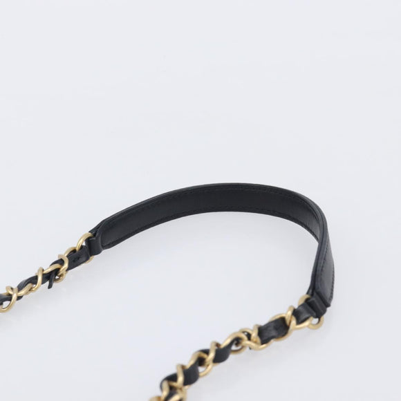 CHANEL Matelasse Trendy CC Chain Bag Lamb Skin Black Gold CC Auth 209257SAM