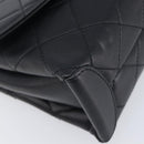 CHANEL Matelasse Trendy CC Chain Bag Lamb Skin Black Gold CC Auth 209257SAM-14