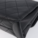 CHANEL Matelasse Trendy CC Chain Bag Lamb Skin Black Gold CC Auth 209257SAM-15