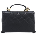 CHANEL Matelasse Trendy CC Chain Bag Lamb Skin Black Gold CC Auth 209257SAM-3