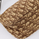 Christian Dior Trotter Canvas Shoulder Bag Brown Gold Auth 209259-16