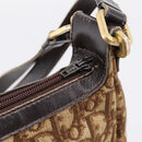 Christian Dior Trotter Canvas Shoulder Bag Brown Gold Auth 209259-10