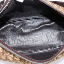 Christian Dior Trotter Canvas Shoulder Bag Brown Gold Auth 209259-11