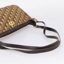 Christian Dior Trotter Canvas Shoulder Bag Brown Gold Auth 209259-7