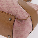 GUCCI GG Canvas Hand Bag Pink Silver 113011 Auth 209260-12