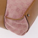 GUCCI GG Canvas Hand Bag Pink Silver 113011 Auth 209260-13