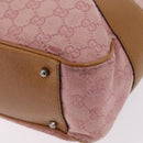 GUCCI GG Canvas Hand Bag Pink Silver 113011 Auth 209260-14
