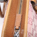 GUCCI GG Canvas Hand Bag Pink Silver 113011 Auth 209260-15