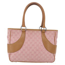 GUCCI GG Canvas Hand Bag Pink Silver 113011 Auth 209260-2