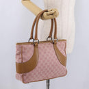 GUCCI GG Canvas Hand Bag Pink Silver 113011 Auth 209260-23